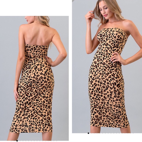 ☕️Leopard Print Midi Slimming Dress🤩 - Picture 4 of 5